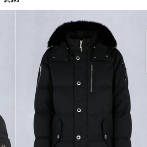 Moose Knuckles Black Puffer Jacket with Silver Accents